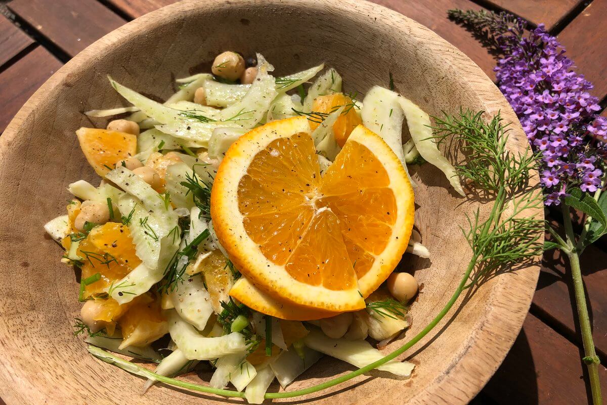 Vegan recipe for Fennel & Chickpea Salad with Zesty Dressing