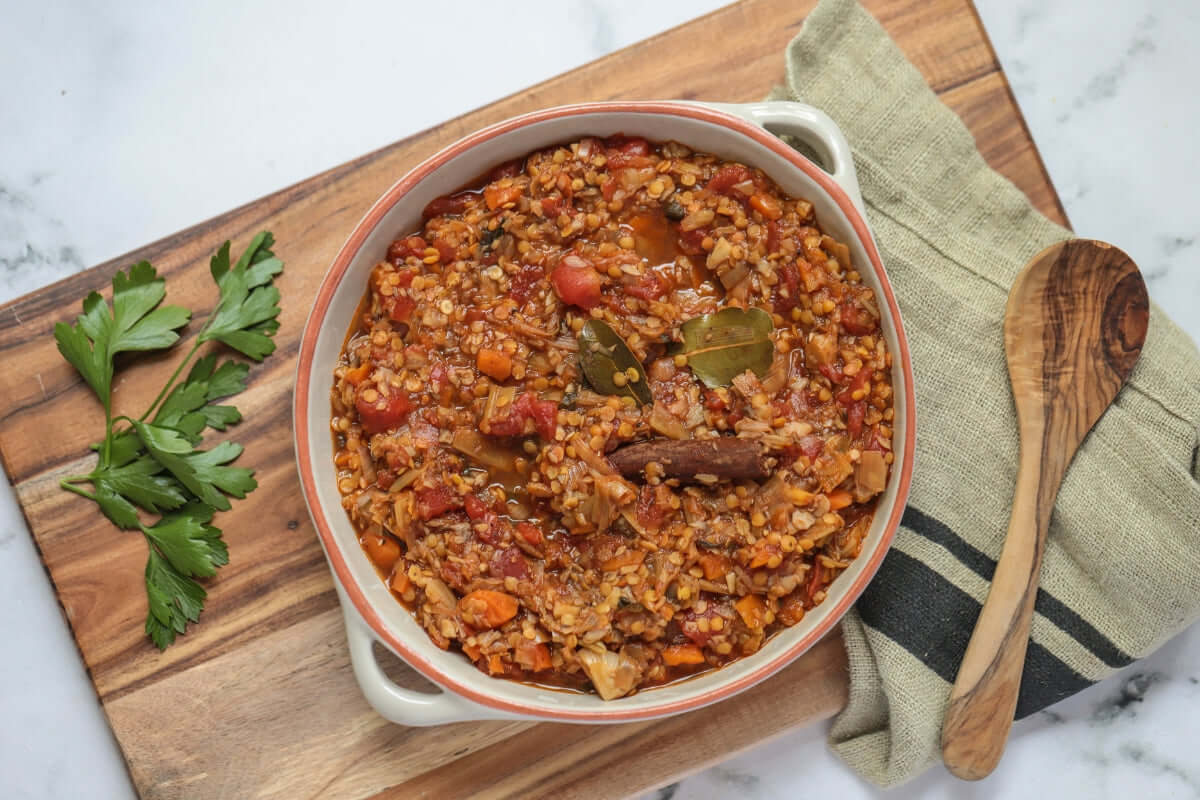 Nourishing Plant Based Lentil & Mushroom Bolognese Recipe