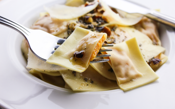 Butternut Squash and Rosemary Ravioli with Toasted Hazelnuts