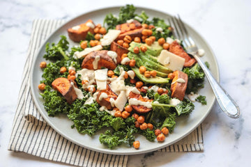Sweet Potato, Kale & Chickpea Salad with Coconut Ranch Dressing