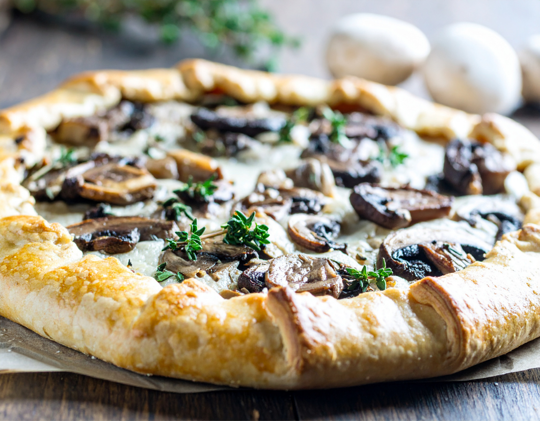 Wild Mushroom and Leek Galette with Gruyère and Walnut Pastry