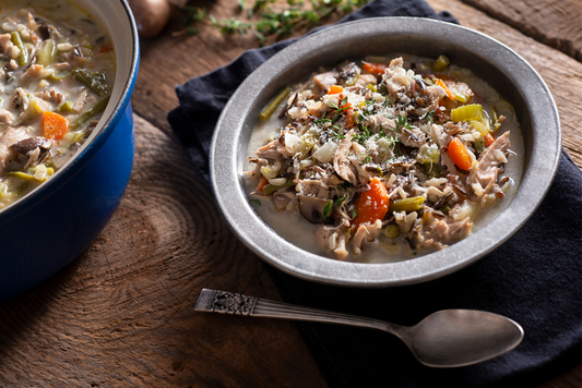 Creamy Mushroom & Wild Rice Soup with Thyme