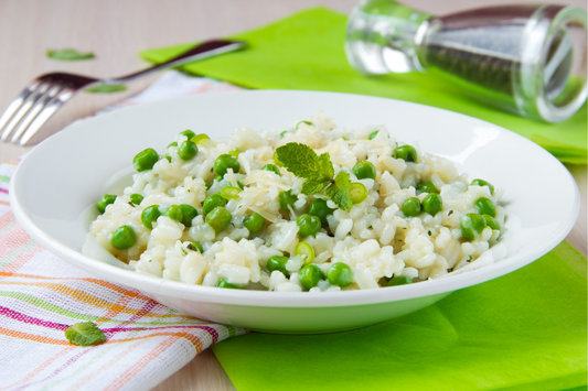 Spring Pea and Mint Risotto with Lemon and Parmesan