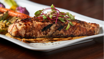 Sesame Salmon Bowl with Turmeric, Scallions & Cilantro
