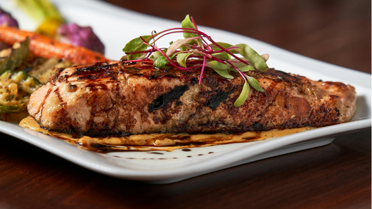 Sesame Salmon Bowl with Turmeric, Scallions & Cilantro