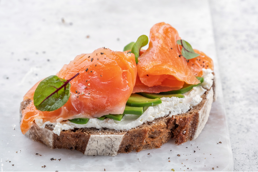 Smoked Salmon and Avocado Tartine with Lemon Caper Dressing