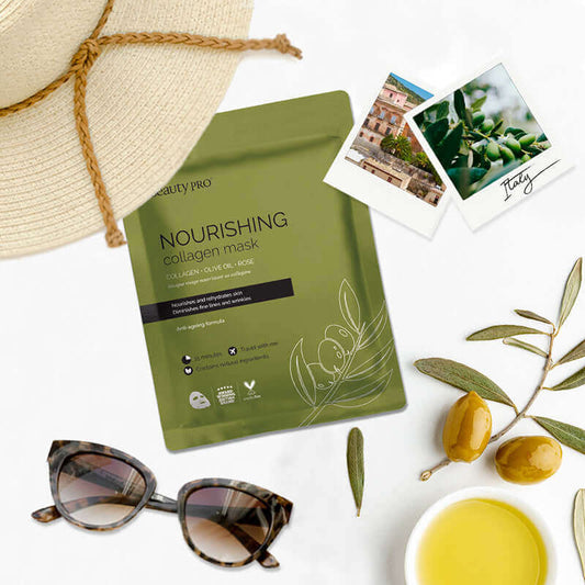 BeautyPro Nourishing Collagen Face Mask with Olive Extract and Rose