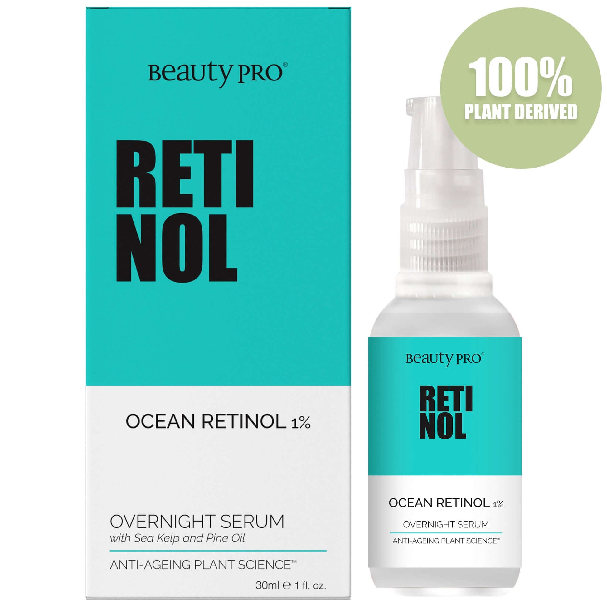 BeautyPro Overnight Skin Serum with Ocean Derived Retinol - 30ml bottle