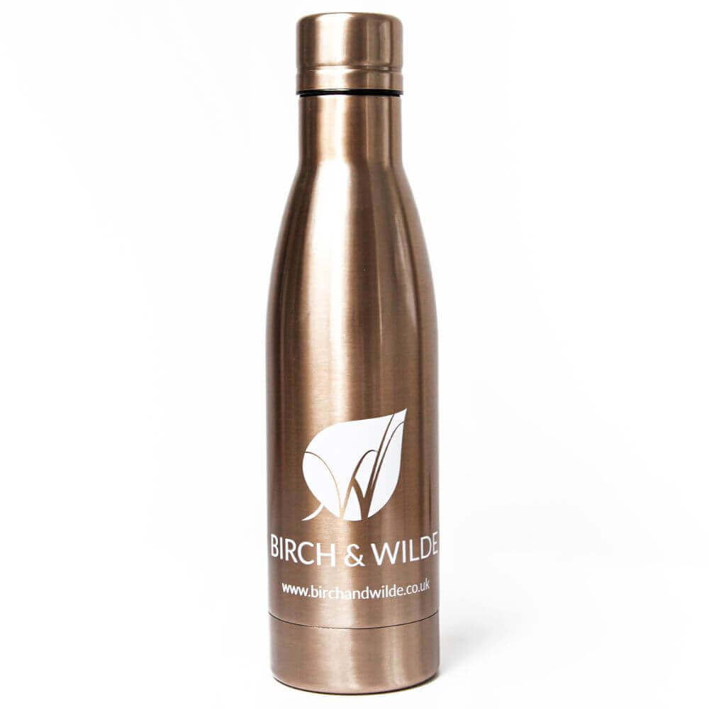 Reusable Drink or Sports Water Bottle | Vacuum Insulated Hot and Cold Drinks | Rose Gold | 600ml