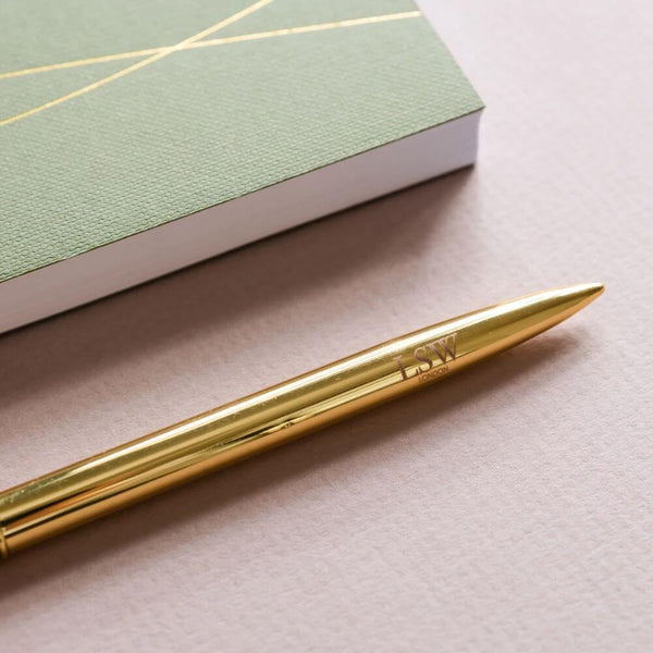 LSW London Gold Ballpoint Pen for Journaling (Black Ink)