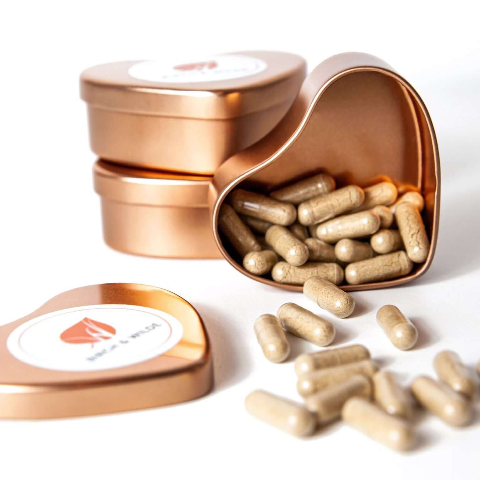 Sustainable Heart Shaped Refill Travel Tin (large) 50ml - Rose Gold