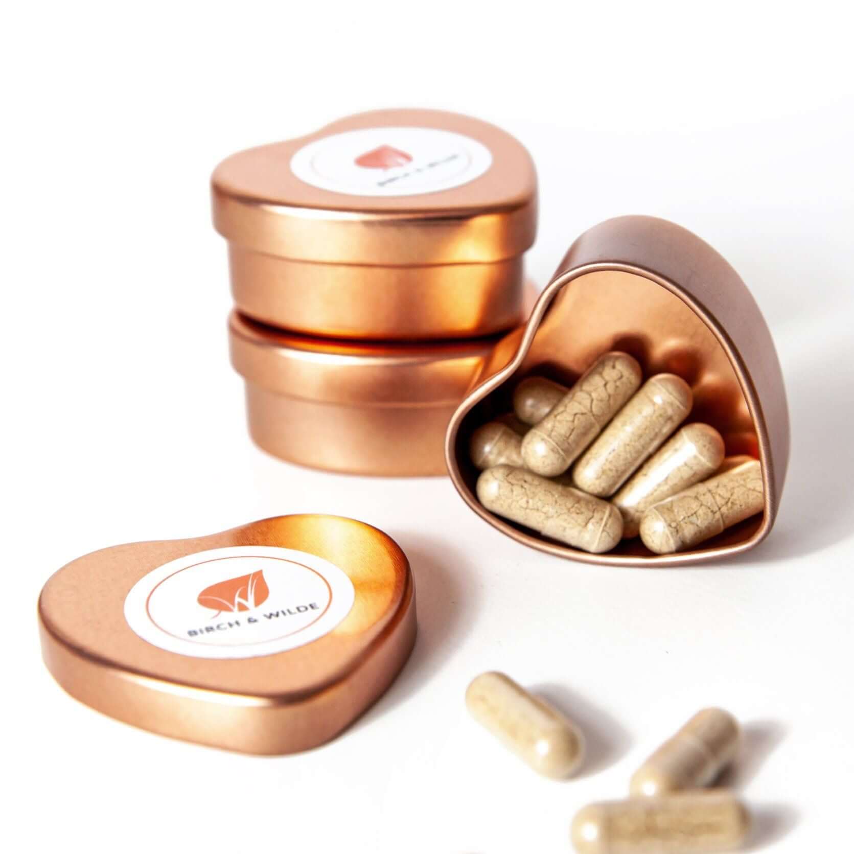 Sustainable Heart Shaped Refill Travel Tin (small) 20ml - Rose Gold