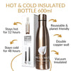 Reusable Drink or Sports Water Bottle | Vacuum Insulated Hot and Cold Drinks | Rose Gold | 600ml